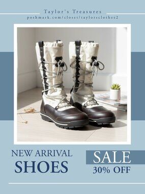 Lands' End Cream & Brown Lined Knee-High Winter Boots